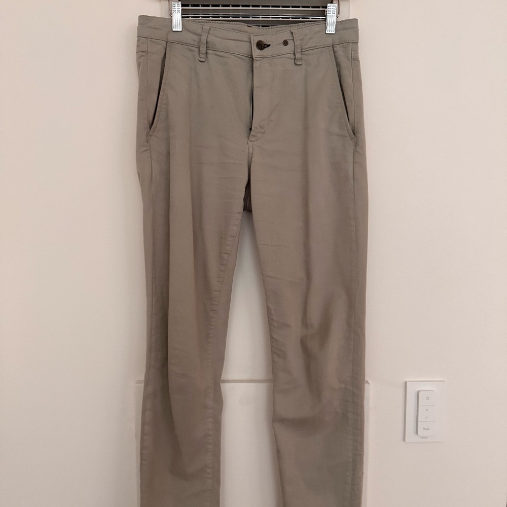 Rag & Bone Fit 2 Slim Chino Pants Drizzle Grey Stretch Cotton Size 30